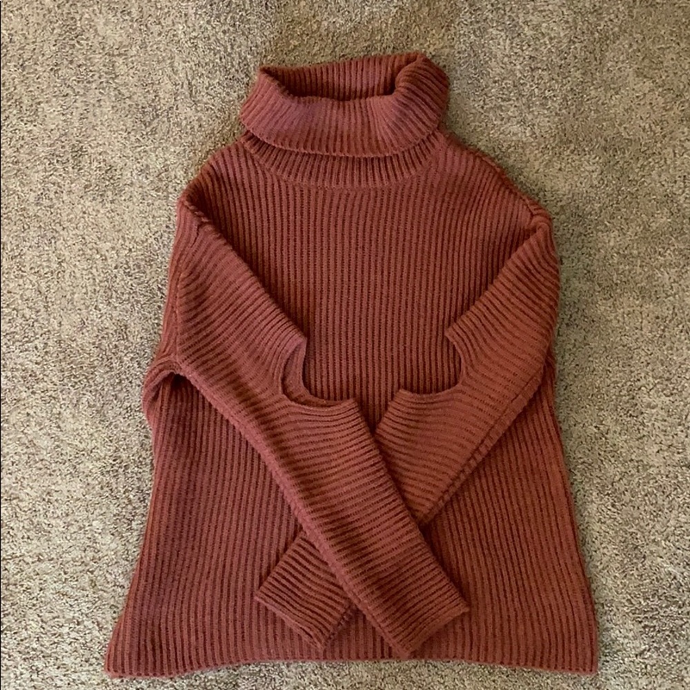 12th Tribe Maroon Turtleneck Sweater - Picture 3 of 5